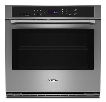 Maytag - 27" Built-In Single Electric Convection Wall Oven with Air Fry - Stainless Steel