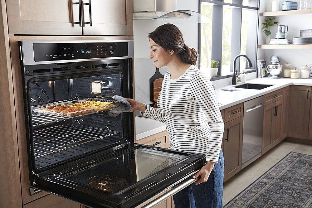 Alt View 19. Maytag - 27" Built-In Single Electric Convection Wall Oven with Air Fry - Stainless Steel.
