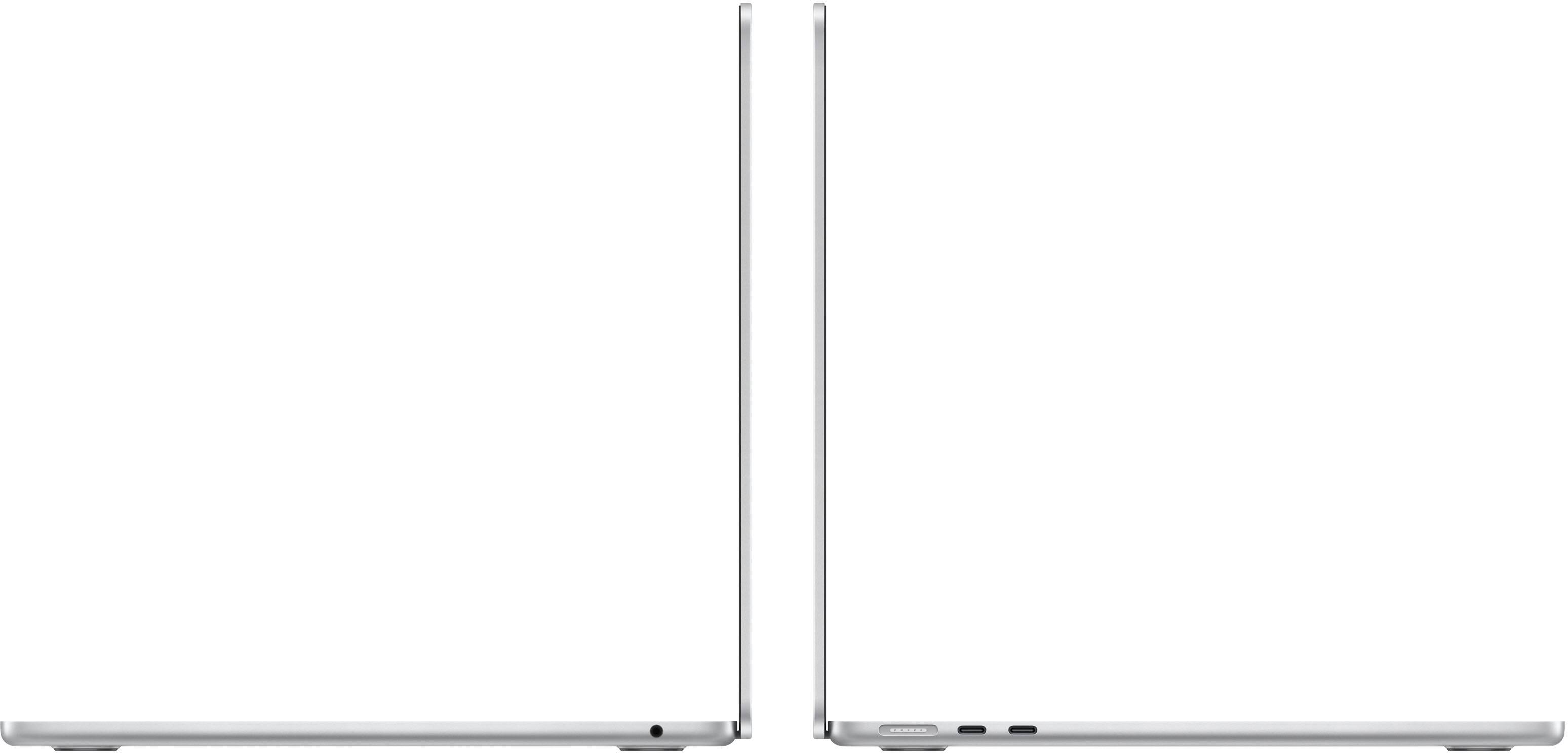 Left. Apple - Geek Squad Certified Refurbished MacBook Air 13-inch Laptop - M3 chip - 8GB Memory - 512GB SSD - Silver.