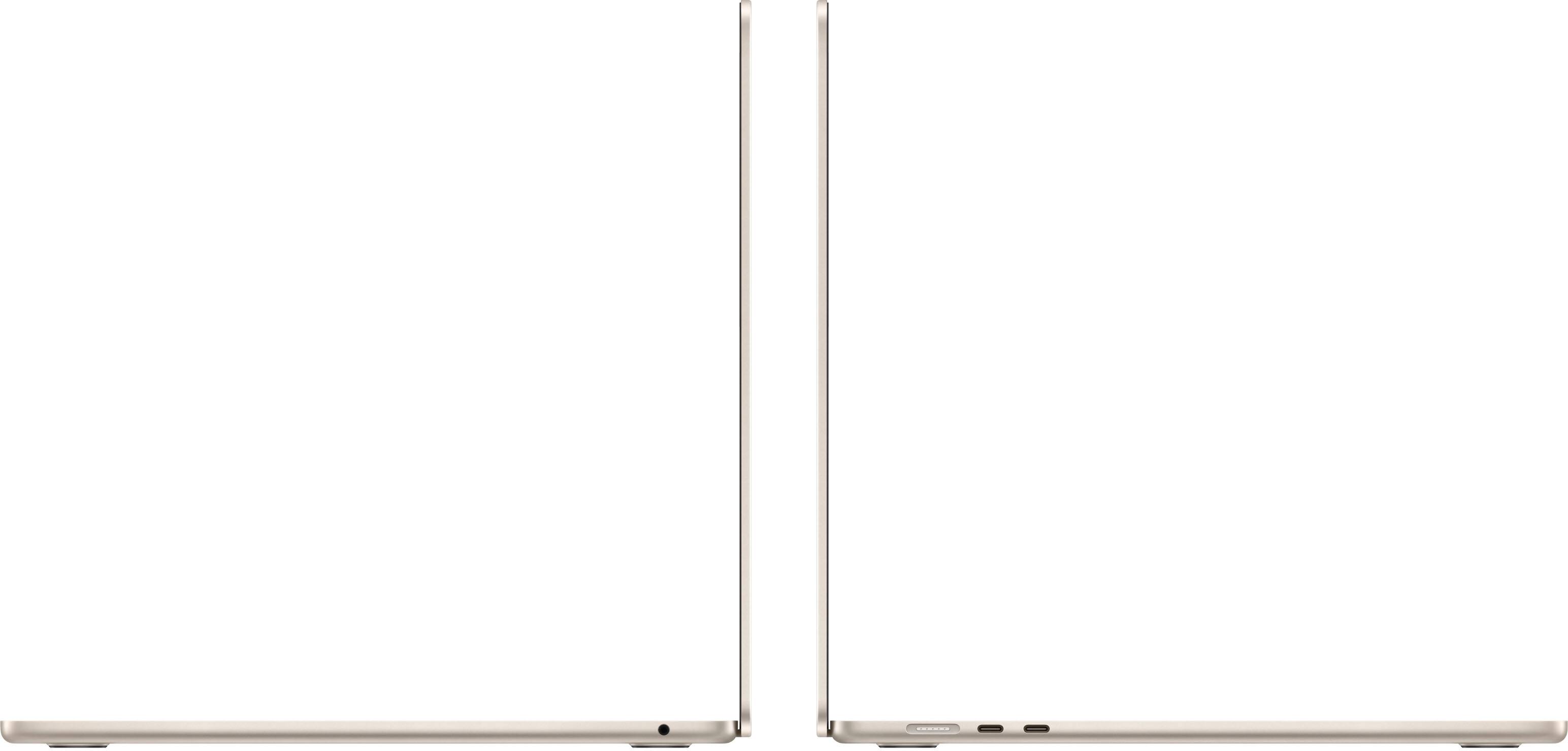 Left. Apple - Geek Squad Certified Refurbished MacBook Air 15-inch Laptop - M3 chip - 8GB Memory - 512GB SSD - Starlight.