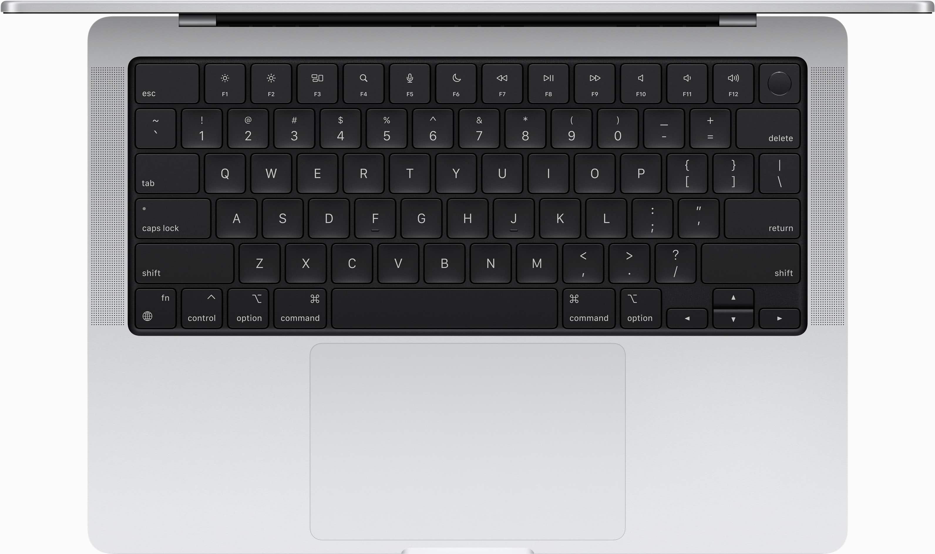 The image features a laptop computer with a black keyboard and a silver body. The keyboard has a numeric keypad and a touchpad. The laptop is placed on a white background, making it the focal point of the image.