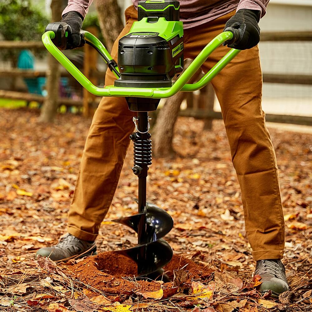 Back. Greenworks - Greenworks 80V Earth Auger with Auger Bit with 4Ah Battery and Rapid Charger.