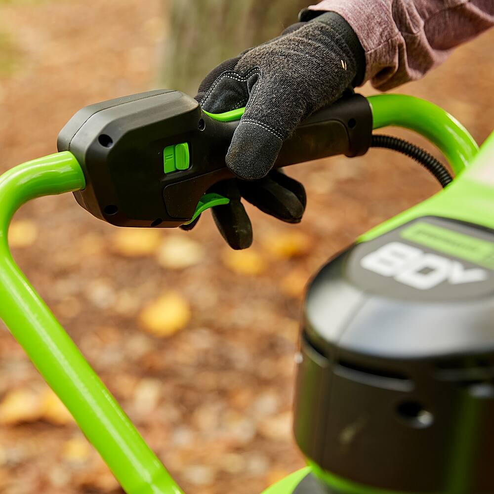 Left. Greenworks - Greenworks 80V Earth Auger with Auger Bit with 4Ah Battery and Rapid Charger.