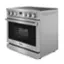 Angle. Thor Kitchen - 6.0 Cu. Ft. Freestanding Electric Convection Range - Silver.