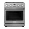 Front. Thor Kitchen - 4.8 Cu. Ft. Freestanding Electric Convection Range - Silver.