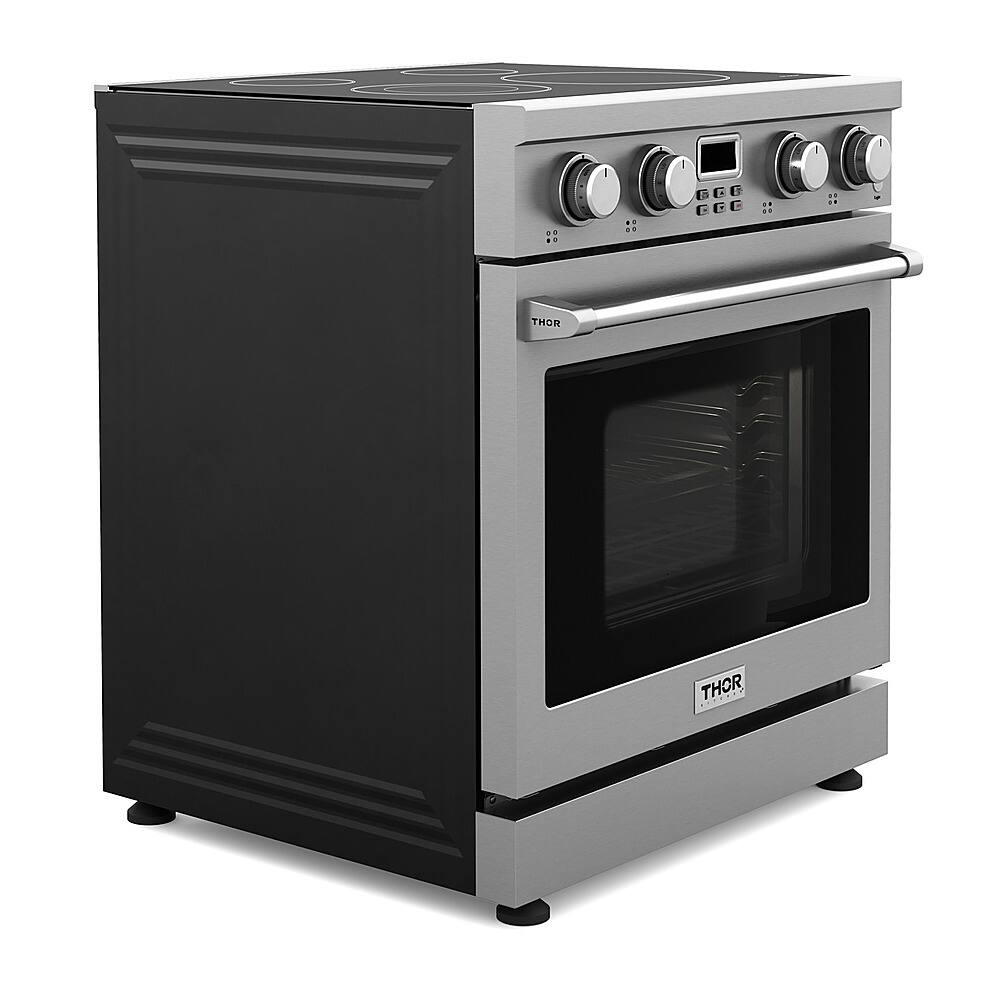Left. Thor Kitchen - 4.8 Cu. Ft. Freestanding Electric Convection Range - Silver.