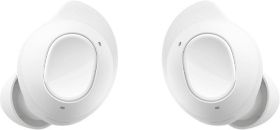 Front. Samsung - Geek Squad Certified Refurbished Galaxy Buds FE Wireless Earbud Headphones - White.