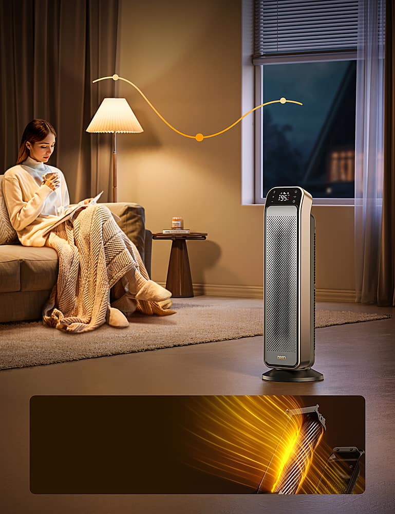Dreo Quiet Electric Heater with Safety Protection and Remote Black