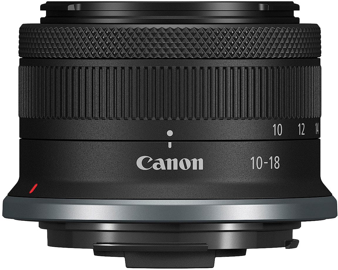 Front. Canon - RF-S10-18mm F4.5-6.3 IS STM Ultra-Wide Angle Zoom Lens for EOS R-Series Cameras - Black.