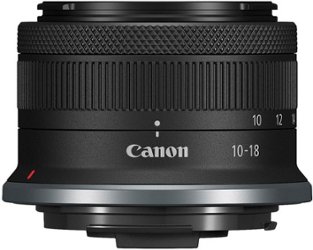Canon - RF-S10-18mm F4.5-6.3 IS STM Ultra-Wide Angle Zoom Lens for EOS R-Series Cameras - Black - Front_Zoom