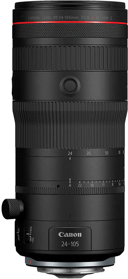 Front. Canon - RF24-105mm F2.8 L IS USM Z Standard Zoom Lens for EOS R-Series Cameras - Black.