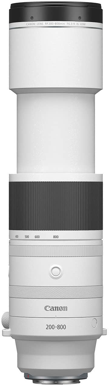 Angle. Canon - RF200-800mm F6.3-9 IS USM Telephoto Zoom Lens for EOS R-Series Cameras - White.