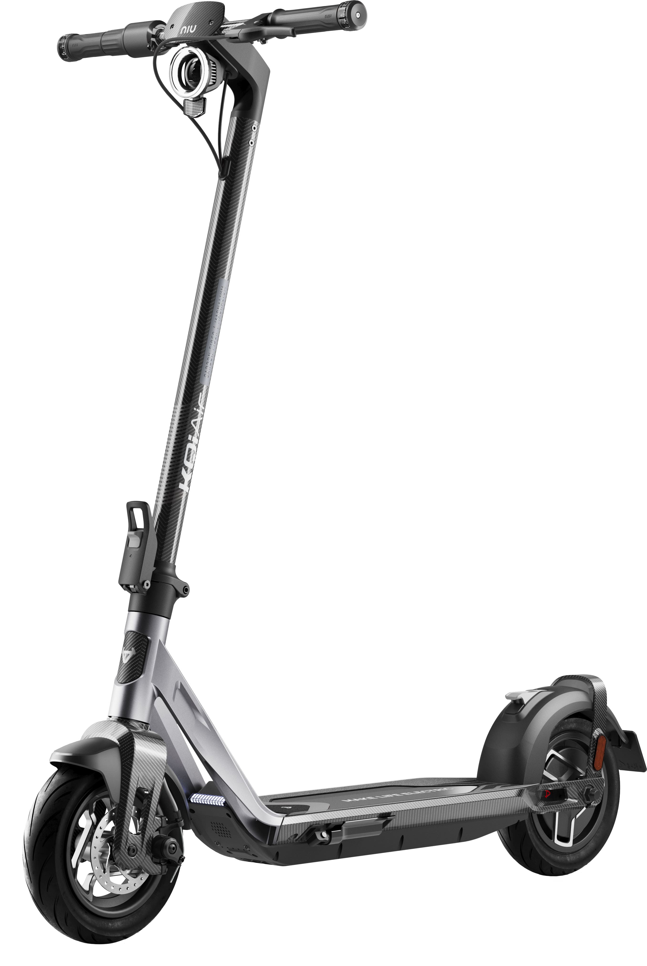 Front. NIU - KQi Air Carbon Fiber Foldable Electric Kick Scooter w/ 31 mi Range & 20mph Max Speed - Black.
