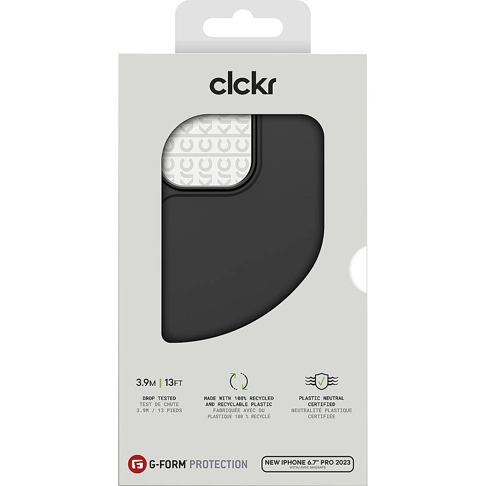 Alt View 3. CLCKR - G-Form Protection Carbon MagSafe Case for Apple iPhone 15 Pro Max 6.7" - Black/Grey.