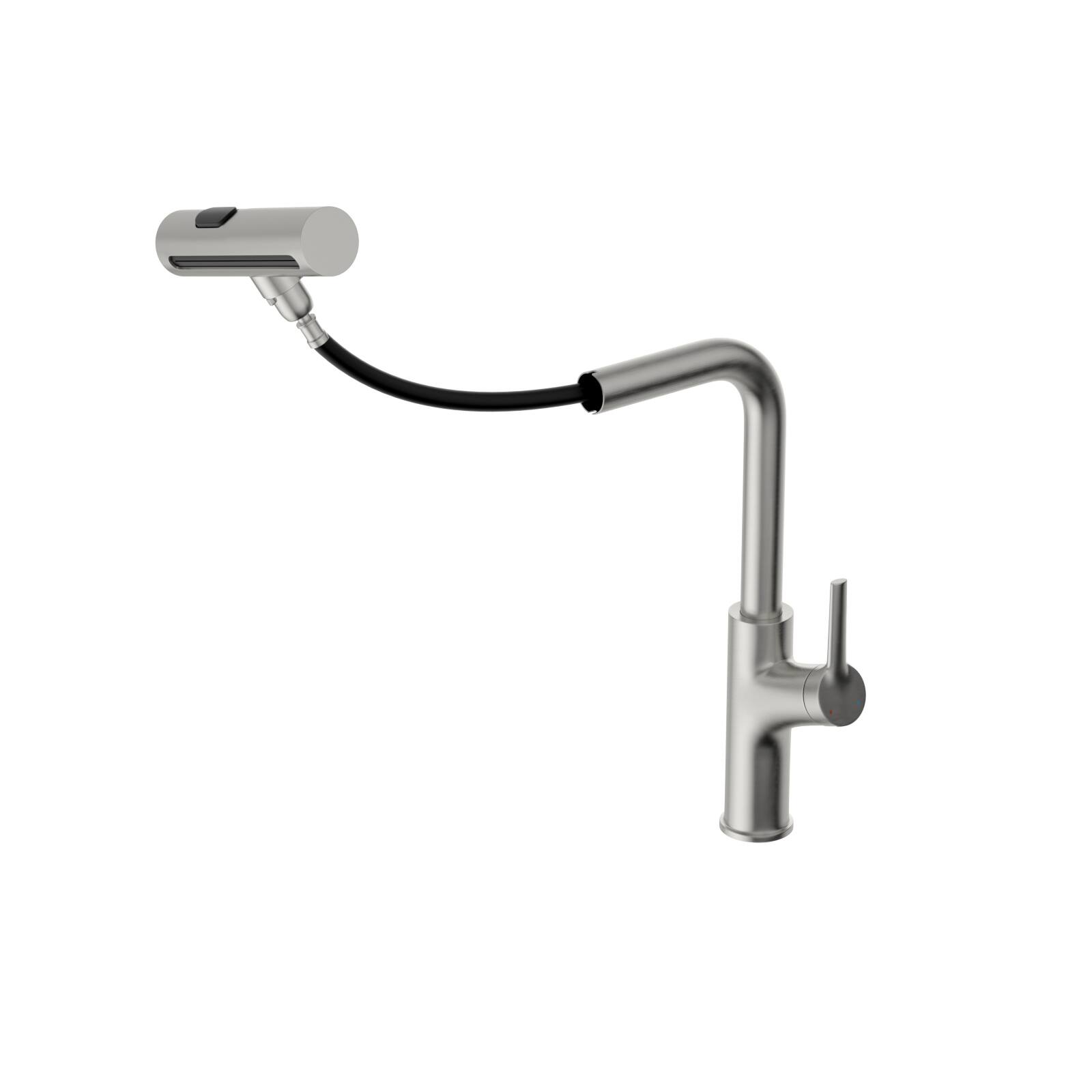 Alt View 8. Siljoy - 360° Pull-Down Kitchen Faucet with 4 Spray Modes, Brushed Nickel - Brushed Nickel.