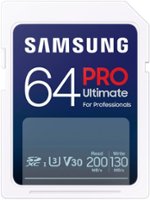 Samsung - PRO Ultimate Full Size 64GB SDXC Memory Card, Up to 200 MB/s, UHS I, C10, U3, V30, A2 - Front_Zoom