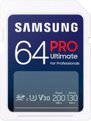 Samsung - PRO Ultimate Full Size 64GB SDXC Memory Card, Up to 200 MB/s, UHS I, C10, U3, V30, A2 (MB SY64S/AM) - Front_Zoom