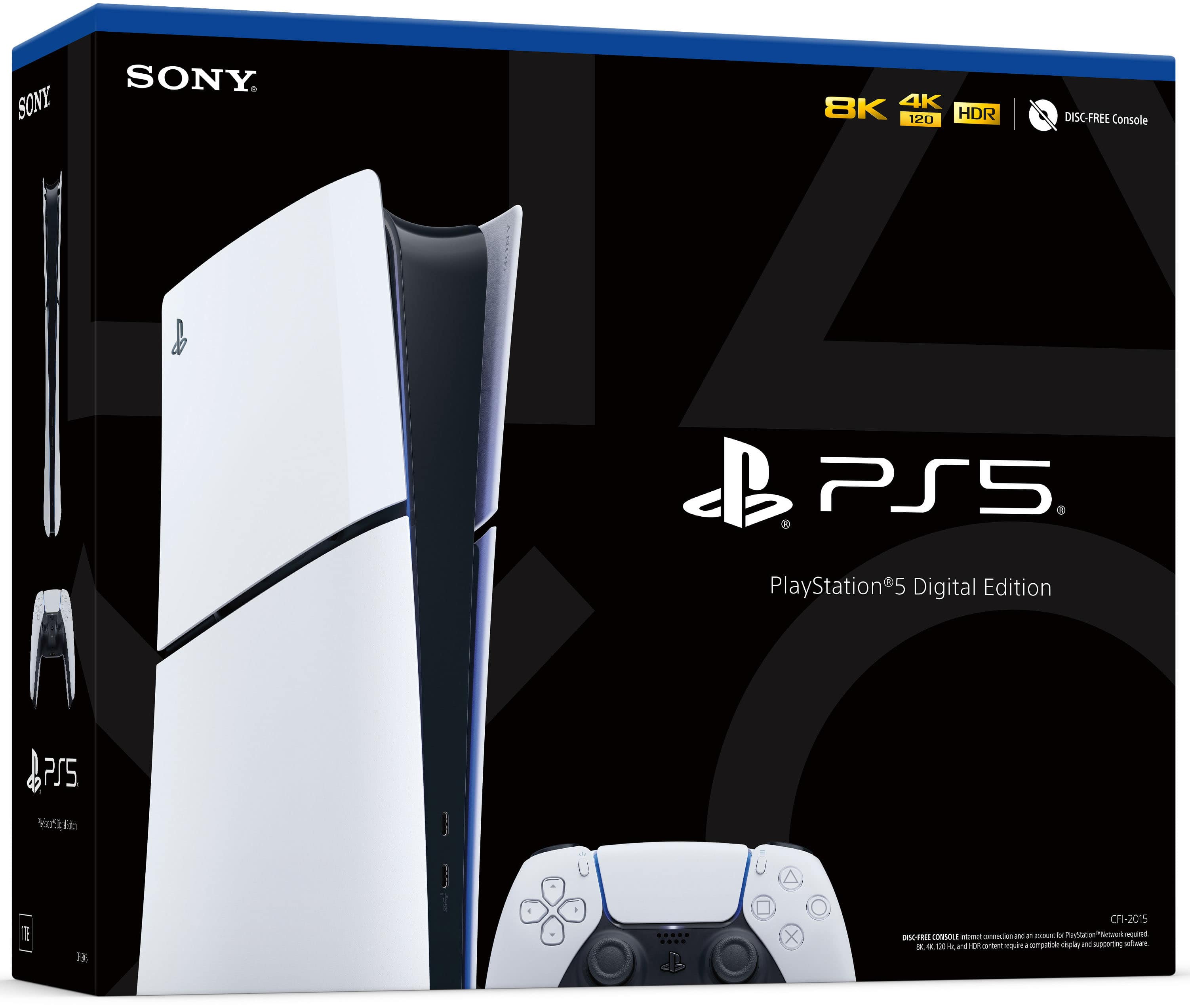 Sony PlayStation 5 PS5 Slim Digital Edition 1TB Console White By FedEx, Video Game Equipments