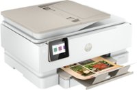 Angle Zoom. HP - ENVY Inspire 7955e Wireless All-In-One Inkjet Photo Printer - Refurbished - White & Sandstone.