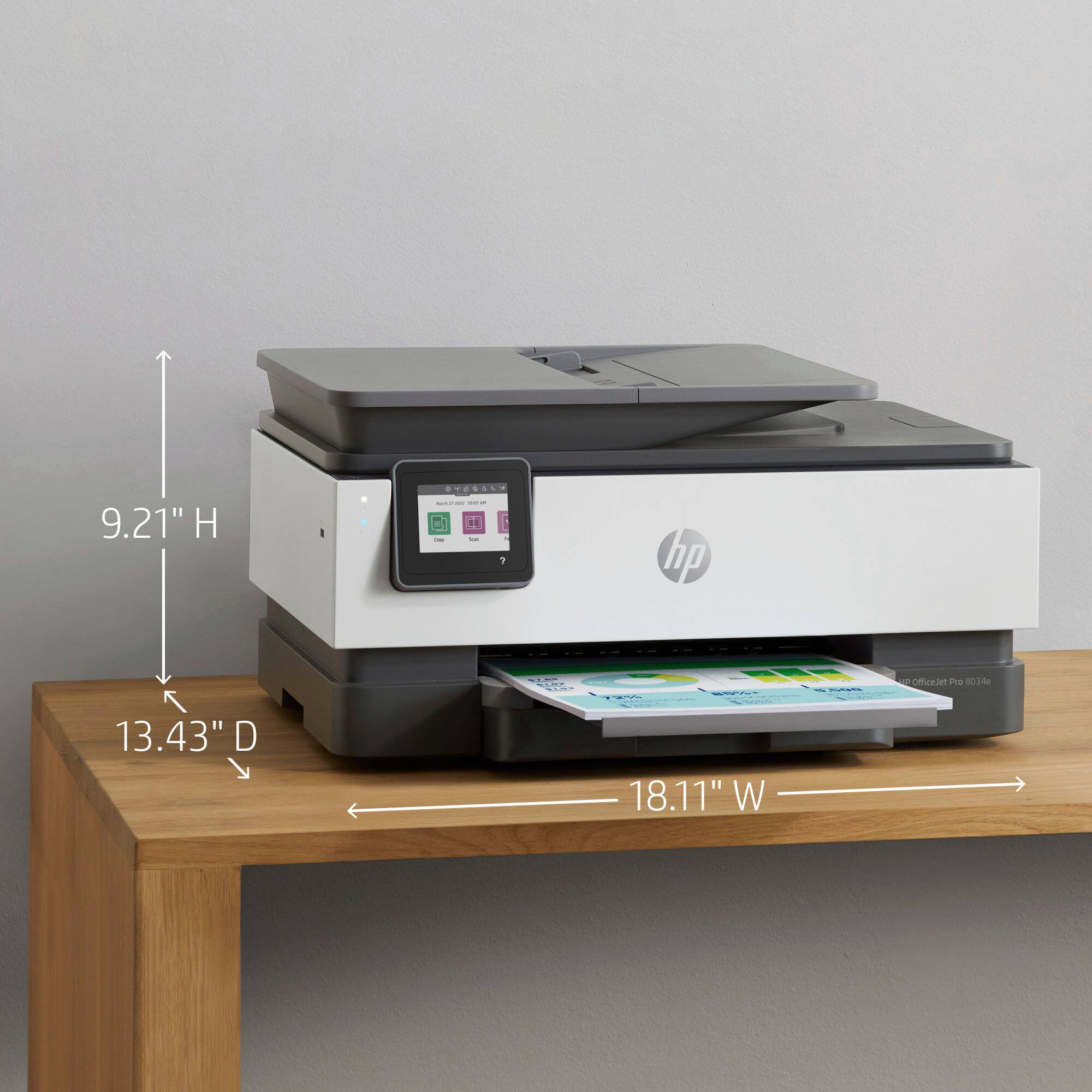Alt View 11. HP - OfficeJet Pro 8034e Wireless All-In-One Inkjet Printer - Refurbished - White.