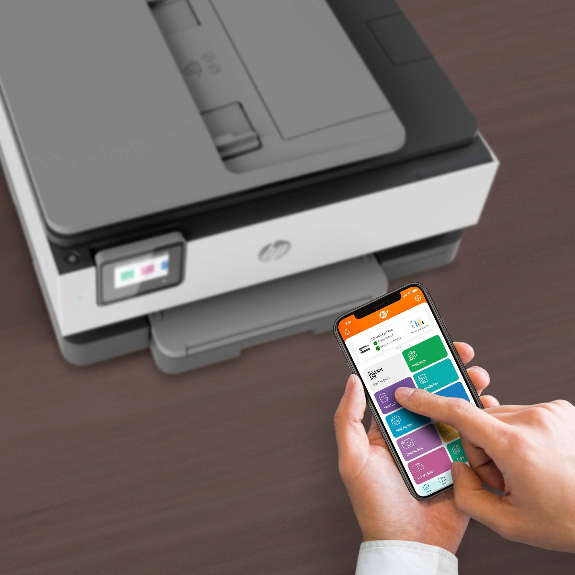 Alt View 21. HP - OfficeJet Pro 8034e Wireless All-In-One Inkjet Printer - Refurbished - White.