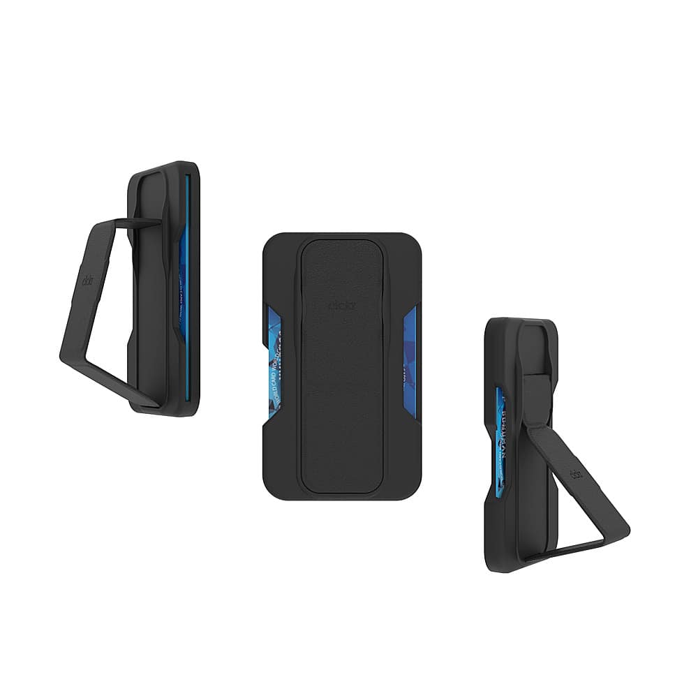 Front. CLCKR - MagSafe Wallet Stand & Grip - Black.