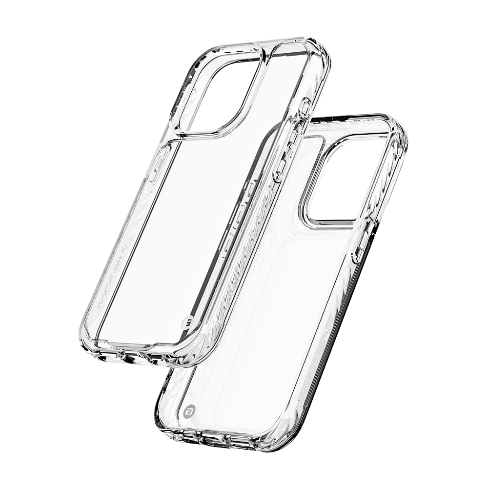 Angle. CLCKR - G-Form Protection Diamond Non-MagSafe Case for Apple iPhone 15 Pro 6.1" - Clear.