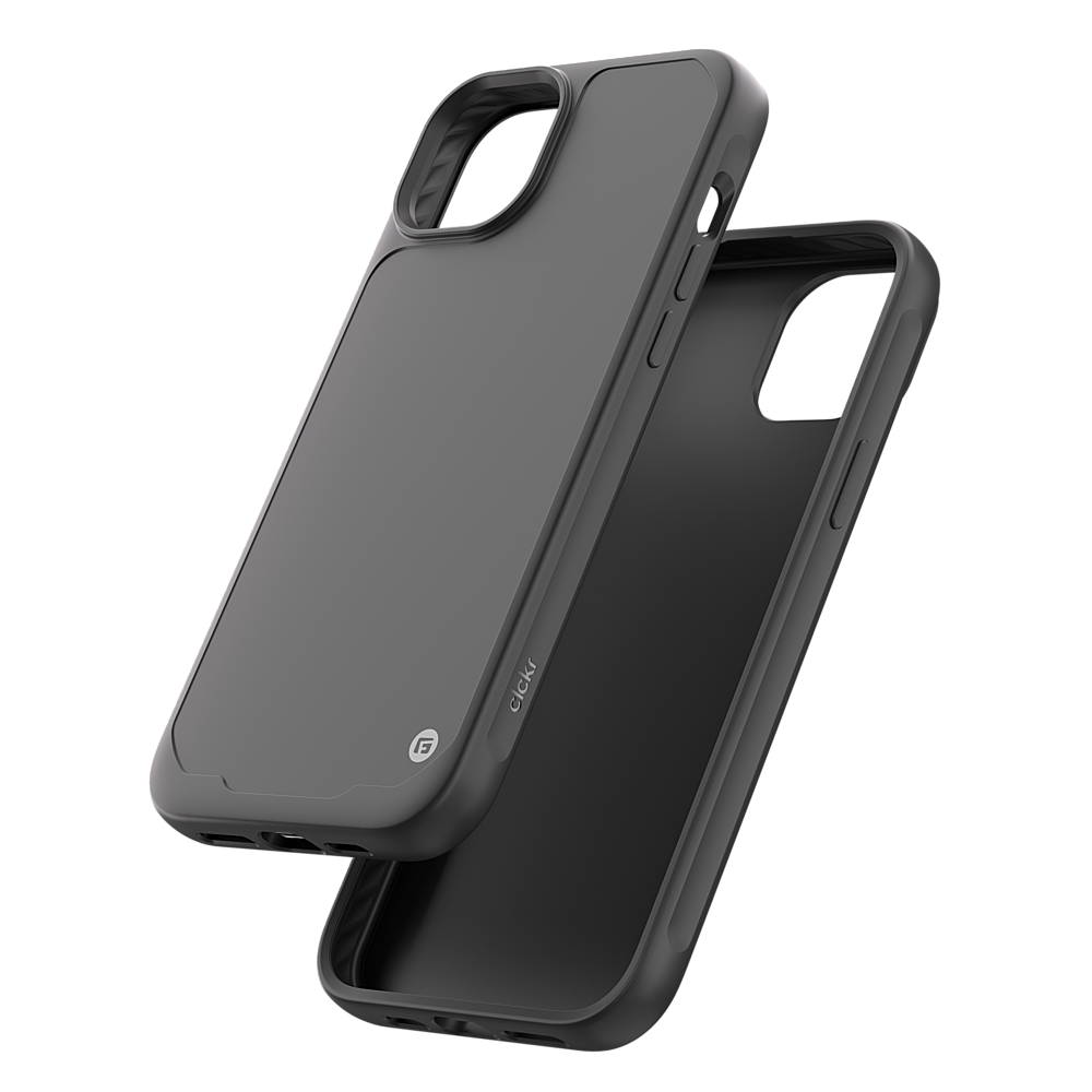 Angle. CLCKR - G-Form Protection Diamond Non-MagSafe Case for Apple iPhone 15 Plus 6.7" - Black.