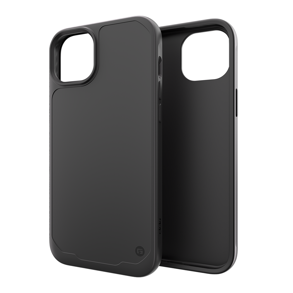 Left. CLCKR - G-Form Protection Diamond Non-MagSafe Case for Apple iPhone 15 Plus 6.7" - Black.