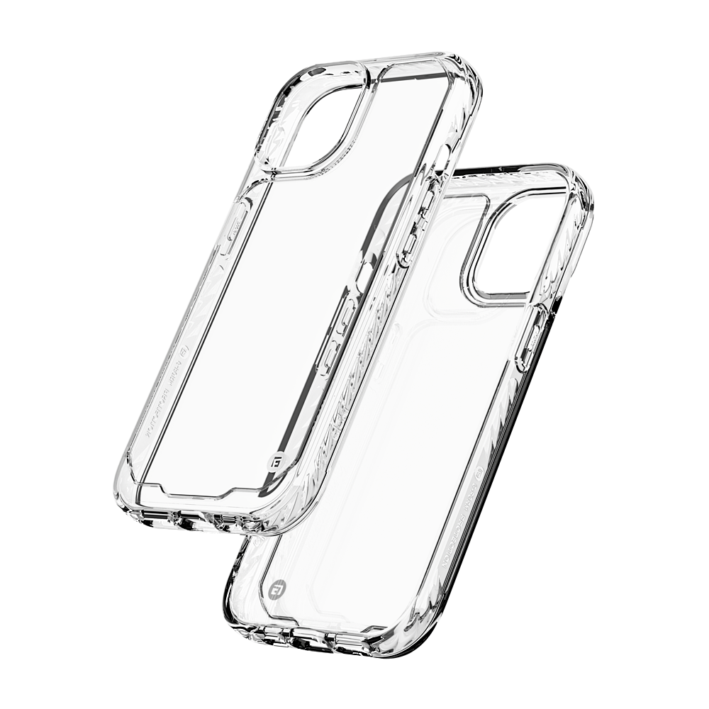 Angle. CLCKR - G-Form Protection Diamond Non-MagSafe Case for Apple iPhone 15 6.1" - Clear.