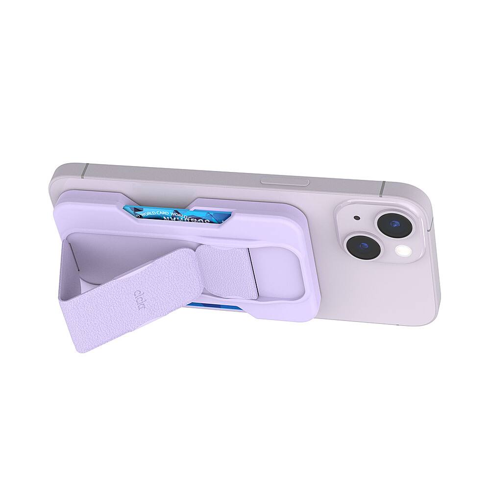 Left. CLCKR - MagSafe Wallet Stand & Grip - Purple.