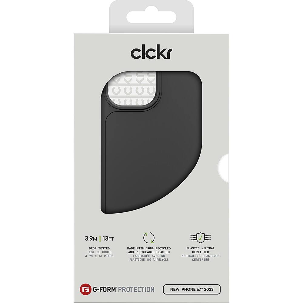 Alt View 3. CLCKR - G-Form Protection Diamond Non-MagSafe Case for Apple iPhone 15 6.1" - Black.