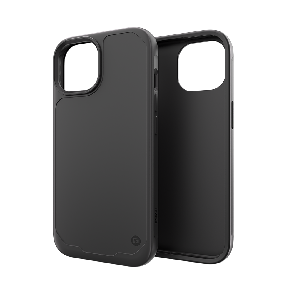 Left. CLCKR - G-Form Protection Diamond Non-MagSafe Case for Apple iPhone 15 6.1" - Black.