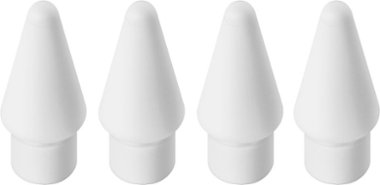 Insignia™ - Replacement Tips for Apple Pencil 1st Generation, 2nd Generation, and USB-C (4-Pack) - White - Front_Zoom
