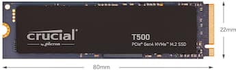 Crucial T500 2TB Internal SSD PCIe Gen 4 x4 NVMe M.2 with 3D TLC Crucial T500 2TB Internal SSD PCIe Gen 4 x4 NVMe M.2 with 3D TLC