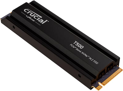 Crucial T500 1TB Internal SSD PCIe Gen 4x4 NVMe M.2 with Heatsink Crucial T500 1TB Internal SSD PCIe Gen 4x4 NVMe M.2 with Heatsink