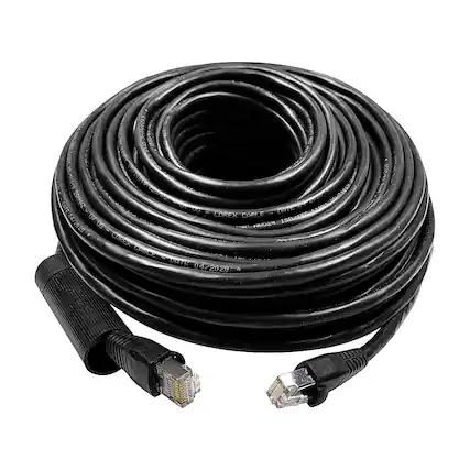 Front. Lorex - 300’ Outdoor Cat6 UL CMR STP Ethernet Cable with UV Treated for Direct Burial Underground - Black.