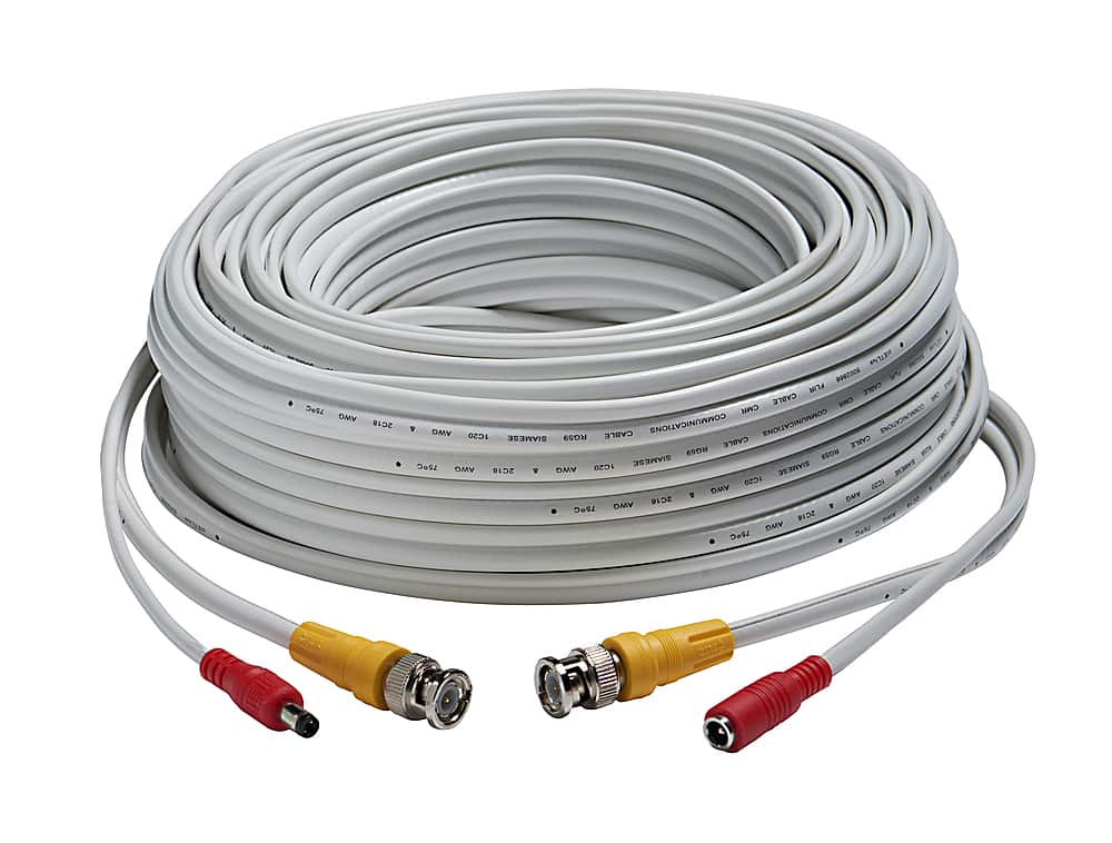 Front. Lorex - 250’ 4K In-wall RG59 to RG59 BNC Video/Power UL CMR Cable with Fire-Resistant - White.
