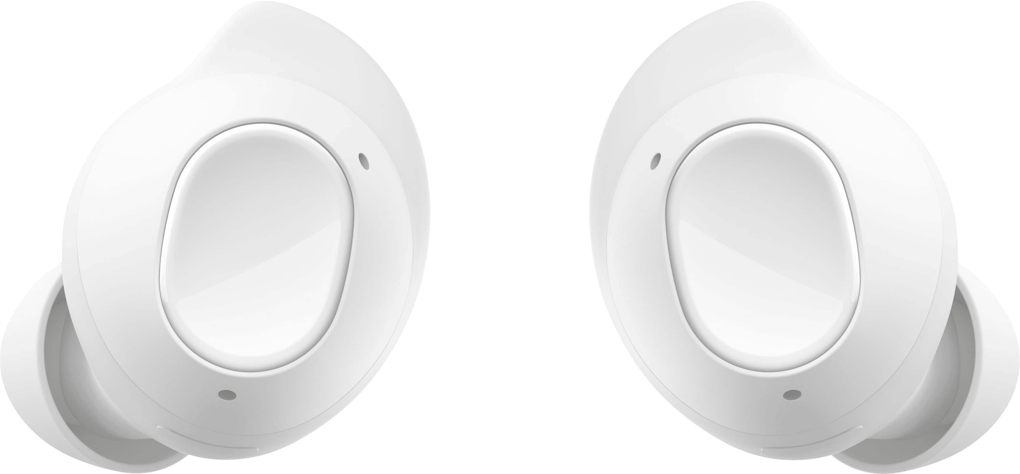 Front. Samsung - Geek Squad Certified Refurbished Galaxy Buds FE Wireless Earbud Headphones - White.