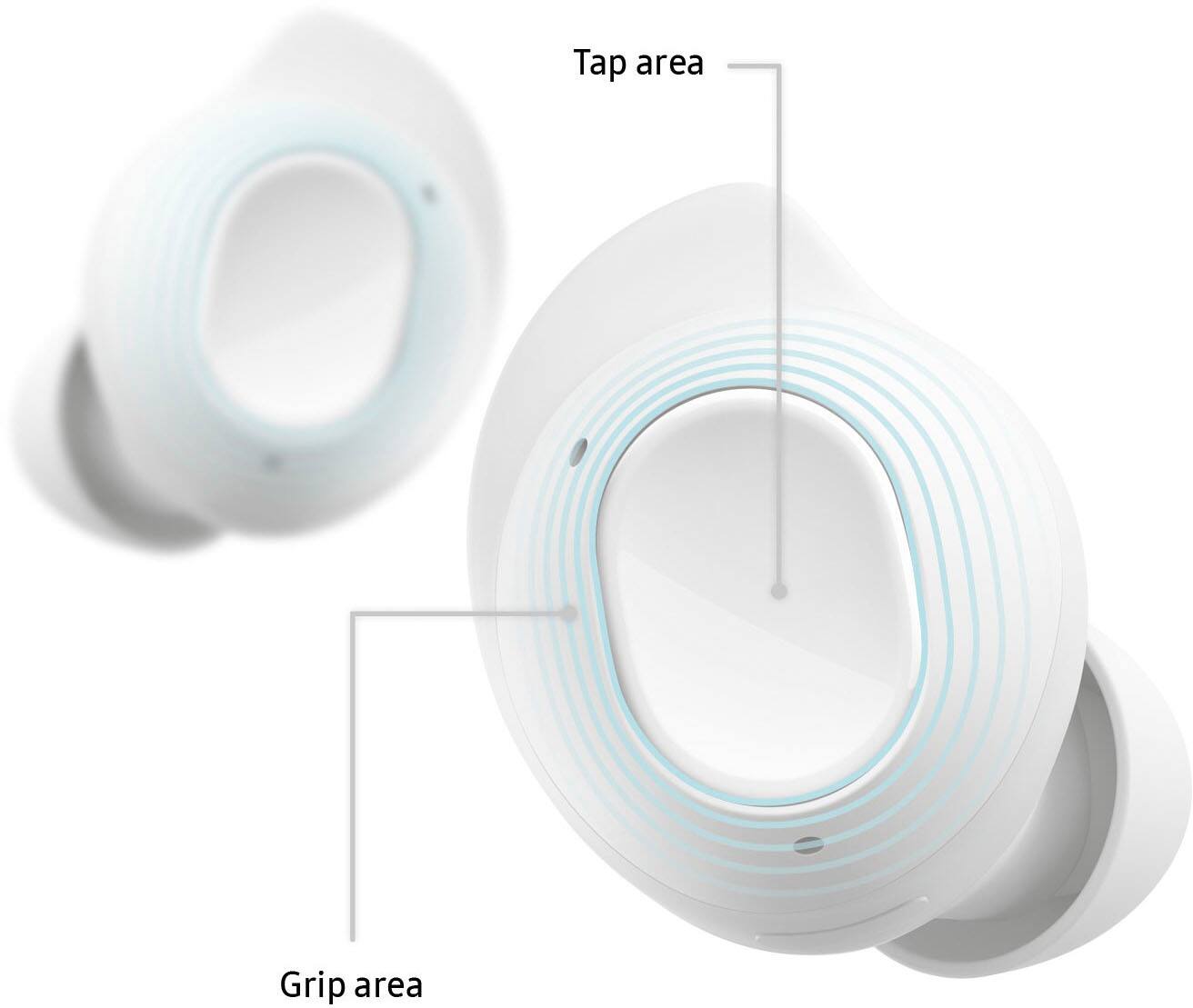 Alt View 13. Samsung - Geek Squad Certified Refurbished Galaxy Buds FE Wireless Earbud Headphones - White.