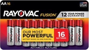 Rayovac Fusion AA Batteries (16 Pack), Double A Alkaline Batteries - Front_Zoom