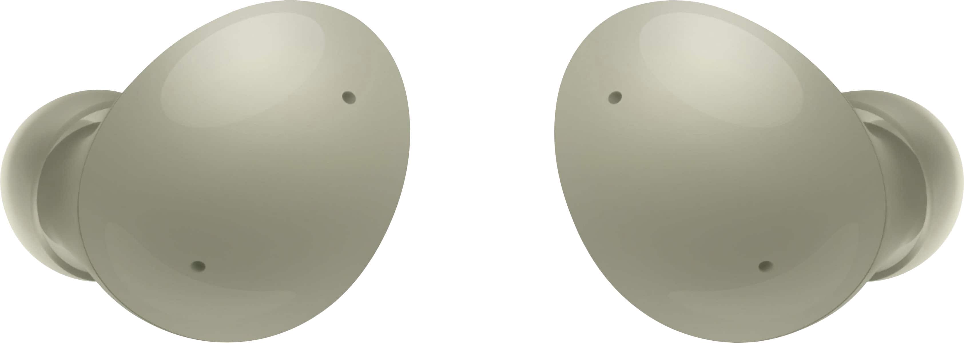 Front. Samsung - Geek Squad Certified Refurbished Galaxy Buds2 True Wireless Earbud Headphones - Olive.