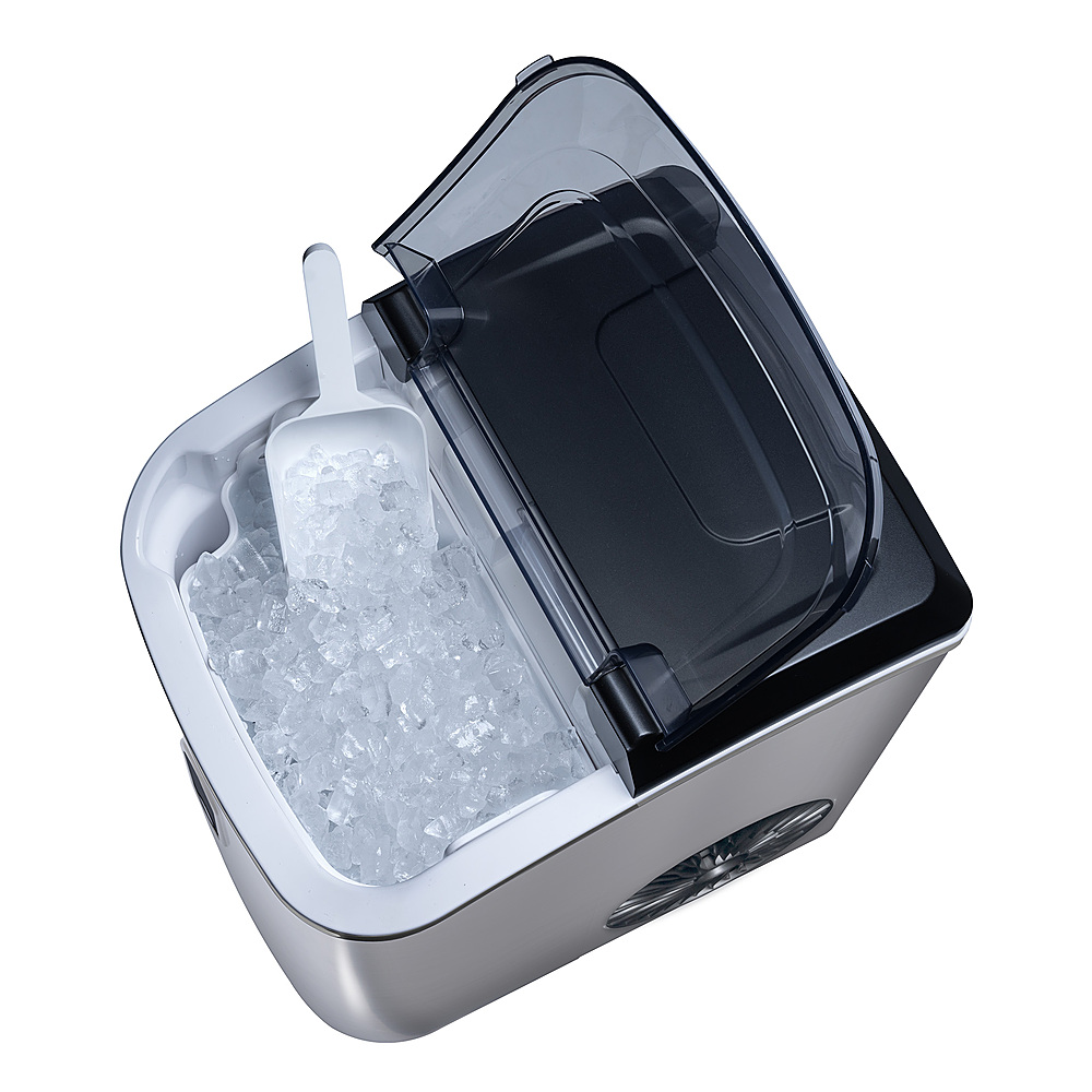 NewAir - 26 lbs. Countertop Nugget Ice Maker - Stainless Steel