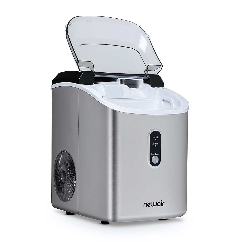 NewAir - 26 lbs. Countertop Nugget Ice Maker - Stainless Steel