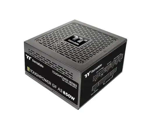 Front. Thermaltake - Toughpower GF A3 850W 80 PLUS Gold PCIe Gen 5 ATX 3.0 Ready Fully Modular Power Supply - Black.
