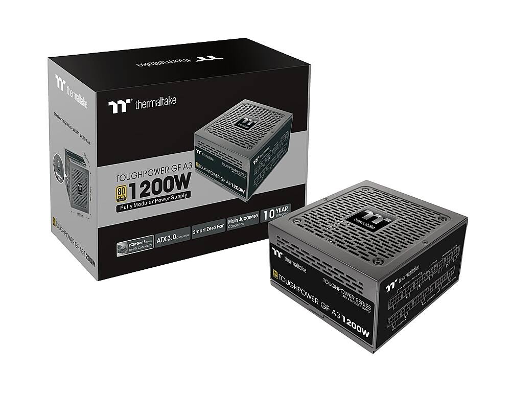 Alt View 21. Thermaltake - Toughpower GF A3 1200W 80 PLUS Gold PCIe Gen 5 ATX 3.0 Ready Fully Modular Power Supply - Black.
