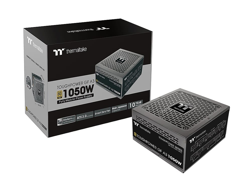 Alt View 20. Thermaltake - Toughpower GF A3 1050W 80 PLUS Gold PCIe Gen 5 ATX 3.0 Ready Fully Modular Power Supply - Black.