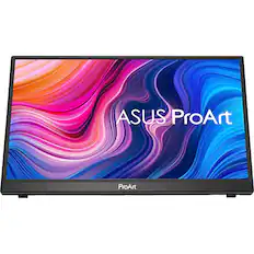 Front. ASUS - ProArt 14" LCD FHD Monitor (DisplayPort, USB, HDMI, DVI) - Black.