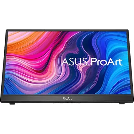 Front. ASUS - ProArt 14" LCD FHD Monitor (DisplayPort, USB, HDMI, DVI) - Black.