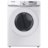 Samsung - 7.5 Cu. Ft. Stackable Smart Electric Dryer with Sensor Dry - White - Front_Zoom